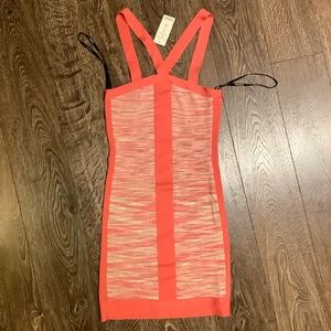 bebe NWT Peach Bandage Dress size S